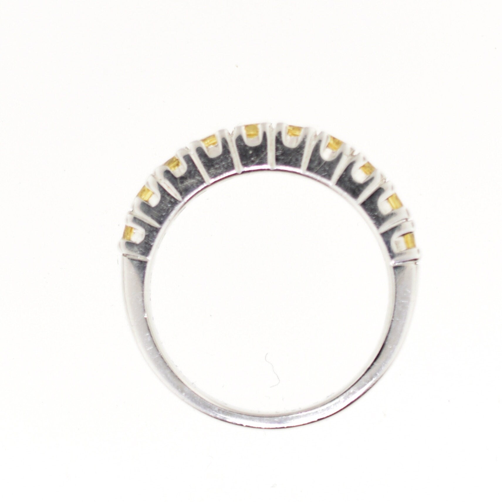 14k White Gold 1ct Citrine Ring Size 6.75 Band