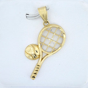 Vintage Tennis Ball and Racquet Pendant 14k Gold - Charm for Bracelet