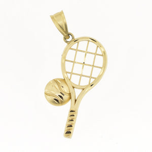 Vintage Tennis Ball and Racquet Pendant 14k Gold - Charm for Bracelet