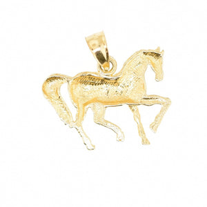 14k Yellow Gold Horse Pendant Charm