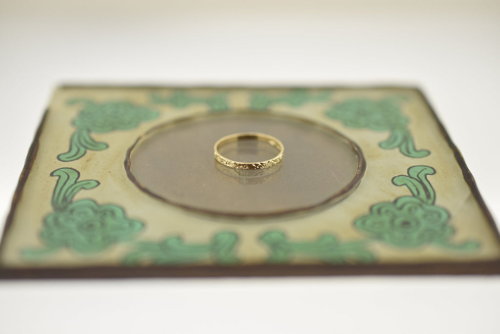 Vintage 10k Yellow Gold Baby Ring - Floral Orange Blossom