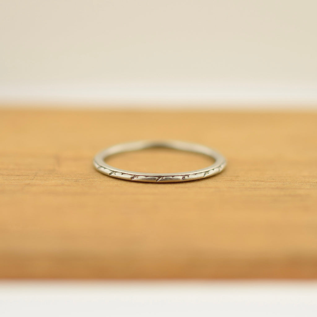Vintage Traub Orange Blossom Band 18k White Gold - Well Loved Ring