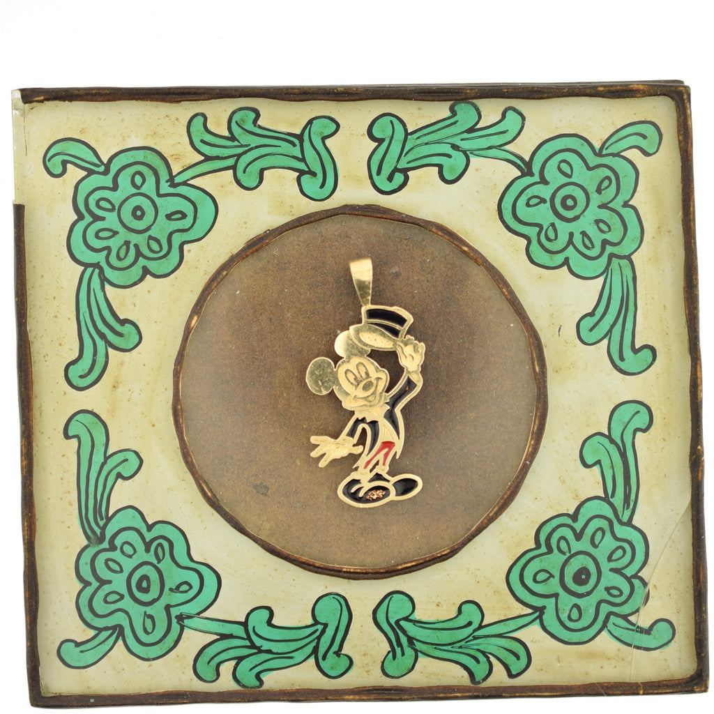 14k Yellow Gold Mickey Mouse Pendant - Disney Charm for Bracelet